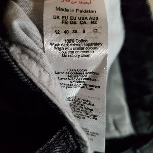 Boohoo Skirt Womens 12 Black Split Front & Back Denim Maxi Skirt *NWT* - Picture 4 of 11